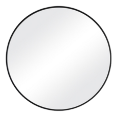 費歐家 北歐簡約太空鋁浴室圓鏡 40cm 黑色