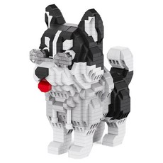 JAREA 嘻哈哈士奇奈米積木 DMF005ja, 1個, 混色