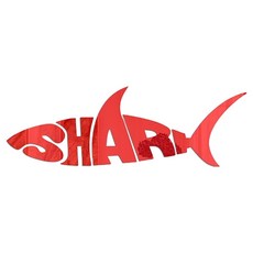 더플로우커머스 샤크 쉐잎 아크릴 미러 인테리어 소품 월데코, 레드