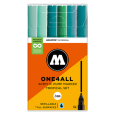 MOLOTOW ONE4ALLTM 127HS 單頭壓克力筆6件組 熱帶風情套組 Tropical Set 200815 5ml, 1盒, 2mm