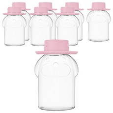 小狗模型設計飲料瓶 紳士帽, 300ml, 粉紅色(瓶蓋), 8個