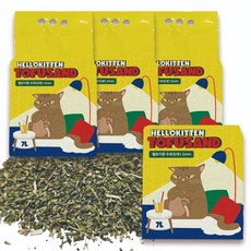헬로키튼 초미세 고양이 두부모래 1.5mm, 2.5kg, 4개, 무향