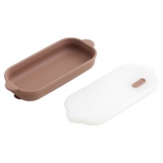 TACKAON 123 矽膠吸盤餐具組 1格, 棕色, 1套, 餐盤 + 蓋子