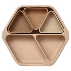 타이니트윙클 실리콘 토핑큐브 플레이트 흡착식판, 샌드, 1개