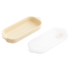 TACKAON 123 矽膠吸盤餐具組 1格, 黃色, 1套, 餐盤 + 蓋子