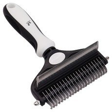 DING DONG PET 寵物 2合1 去除死毛 解結梳 L, 黑白色, 1個