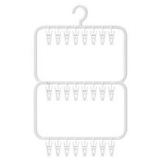 Moment Day 多用途襪子手帕帽子多功能夾子曬衣架 3層, 1個, 白色