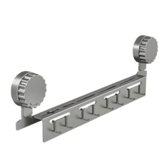 couselect 吸盤式廚房壁掛刀架 廚具置物架 鍋鏟 刀具瀝水架 廚房收納掛鈎 8鈎 50cm, 槍灰色, 1個