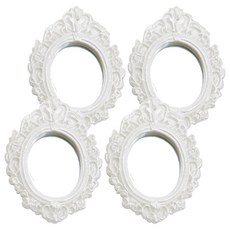 미미네아쿠아 엔틱거울 베타거울 장식품 화이트, 4개