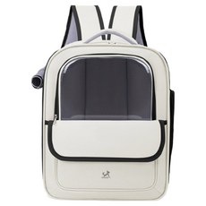 딩동펫 반려동물 브리즈 옆트임 메쉬 백팩, 아이보리, 1개