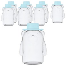 마이곰 곰돌이 모형 디자인 음료 보틀 중절모, 스카이블루(캡), 8개, 350ml