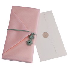 Leumie 高級禮金信封 + 包袱巾 + 貼紙組, 蜜桃杏色, 1套