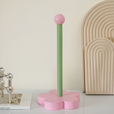 生活禮讚 漂亮原木廚房紙巾架, 1個, 花朵