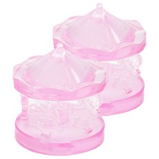 미미네아쿠아 크리스탈 회전목마 어항 장식품 연핑크, 2개