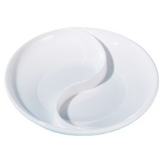 Hatae Small 易上色簡約美術調色盤 白色太極盤, 1個, 2格