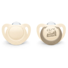 NUK Nature 矽膠安撫奶嘴 2號, 6~18個月, 莫蘭迪米, 2個