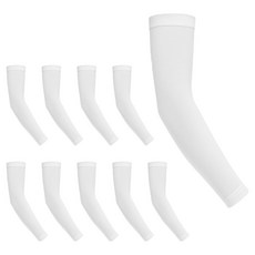 UV抗UV高級型涼感袖套雙手穿戴組, 白色, 10套