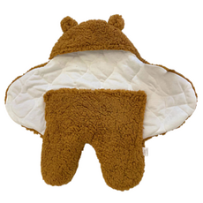 新生兒羊羔絨小熊包被睡袋 秋冬加厚款 70 x 65cm