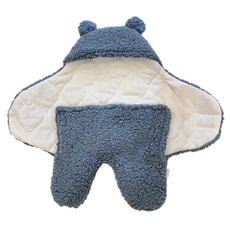 新生兒羊羔絨小熊包被睡袋 秋冬加厚款 70 x 65cm