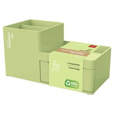 델리 LONGREEN 다용도 연필꽂이 서랍형 보관 책상정리함, 그린, 1개