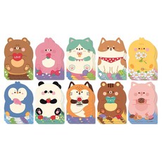 misoro 300 動物明信片 10款 x 3入 組 107-02429, 混色, 1套