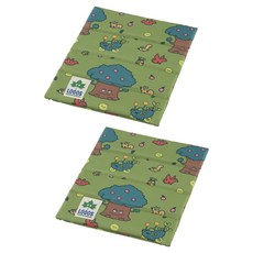 LOGOS 4折疊多功能氣墊墊子 朋友登山墊 2入, 綠色