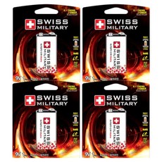 스위스밀리터리 알카라인 9V 카드형 건전지, 1개입, 4개