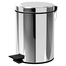 TRENY 加厚 緩降 不鏽鋼垃圾桶, 銀色