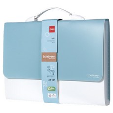 deLi 得力 零浪費 LONGREEN 環保愛地球 13格分類 風琴式索引文件夾, 藍色, 1個