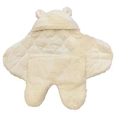 新生兒羊羔絨小熊包被睡袋 秋冬加厚款 70 x 65cm