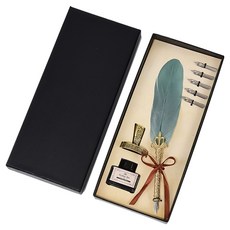 Khohimo 羽毛鋼筆+筆座+墨水+筆尖 5種組 5W0281, 1套, 綠色