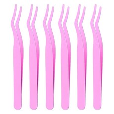 바움미루 속눈썹 핀셋 풀, 6개, 핑크