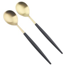 Bogen Allemande 金色餐具湯匙, 2個, 單品, 黑色