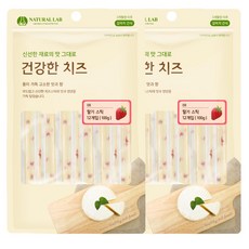 네츄럴랩 강아지 건강한 치즈 간식, 딸기 스틱, 100g, 2개