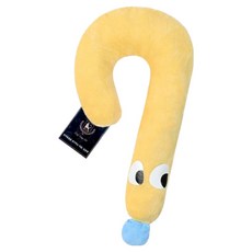 딩동펫 반려동물 물음표 코튼 애착인형 목베개, 옐로우, 1개