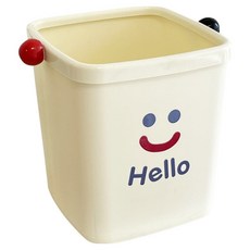 Moneypool 微笑方形迷你桌上型垃圾桶, 奶油色