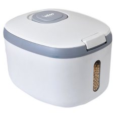 多用途一鍵彈蓋防蟲儲米桶, 淺灰色, 1個