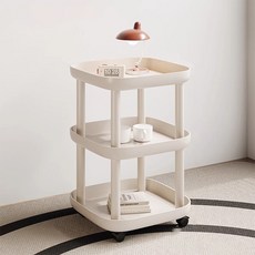 맙소샵 서브테이블 인테리어 스툴 트롤리 BRP348, 화이트, 3단