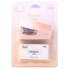 델리 그라데이션 컬러 미니 스테이플러 호치키스 세트, 핑크, 1세트