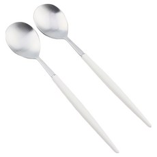 Bogen Allemande 緞面餐具 湯匙, 2個, 單品, 白色