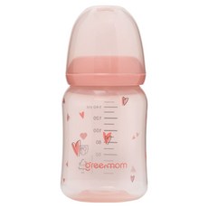 greenmom 幼兒用彩色PP薄奶瓶, 1個, 140ml, 愛心