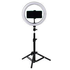 網美補光LED環形燈架組 大燈配小腳架, 白色/黑色