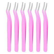바움미루 속눈썹 핀셋 노출 팁 6p + 카드 6p 세트, 1세트, 핑크(핀셋)