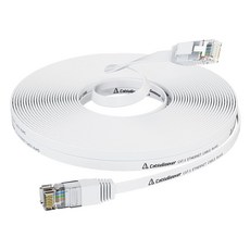 AHOYE CAT6扁平乙太網路線 1Gbps/1000Mbps/NAS伺服器, 10m, 1個, 白色