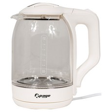 K page 不鏽鋼加熱板無線耐熱玻璃電熱水壺 1.8L 白色, KEP-G18W