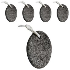 바롬몰 풋 스크럽 원형 화산석 블랙 6.5 x 9 x 3 cm, 1개입, 5개, 80g