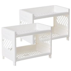 Birebo 塑膠多用途迷你收納架 24.5 x 15 x 16 cm, 2個, 白色