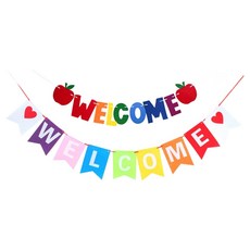 PARTYSHOW 字母歡迎掛旗 + 歡迎派對毛氈掛旗組, 1套, 混合色