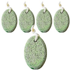 바롬몰 풋 스크럽 원형 화산석 그린 6.5 x 9 x 3 cm, 1개입, 5개, 80g