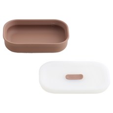 TACKAON 幼兒用 123 矽膠餐具組, 1套, 長碗 + 蓋子, 棕色